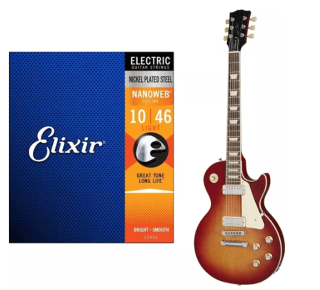 AA - Encordoamento Elixir Nanoweb 12052 Para Guitarra 010 Light